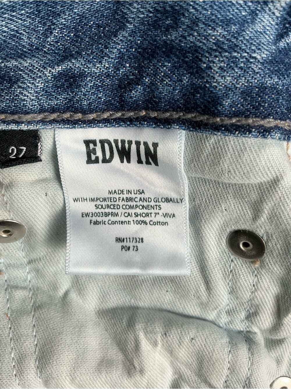 Edwin Light Blue Denim Jeans with Tag festival raw hem boho casual size 27 - Picture 12 of 12